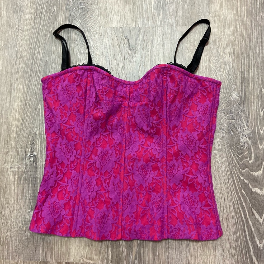 Victoria's Secret Pink & Purple Lace Bustier Top